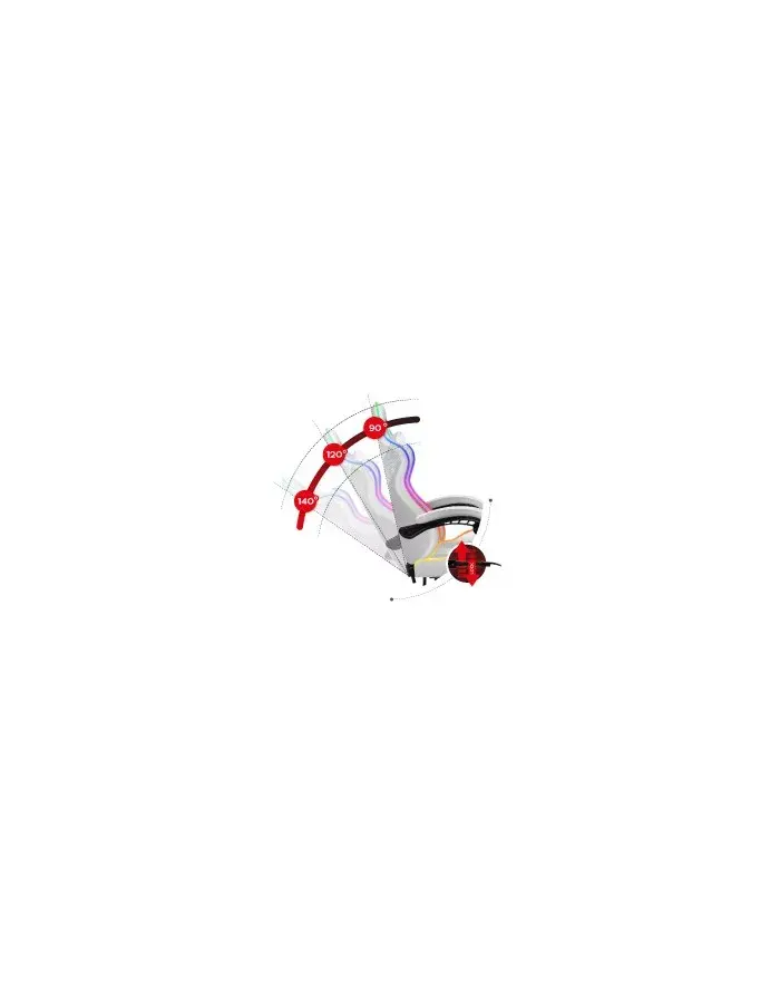 Игровое кресло Huzaro FORCE 4.7 RGB White Photo 8