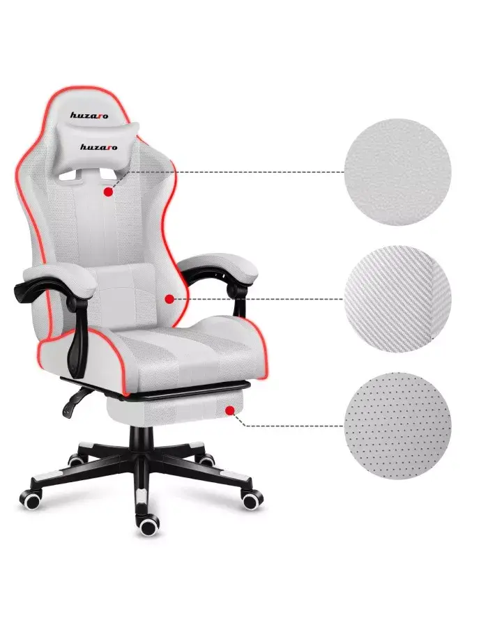 Игровое кресло Huzaro FORCE 4.7 RGB White Photo 9