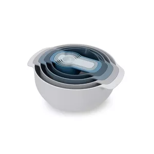 Set Joseph Joseph Nest Stackable Blue Grey 4.5L Bowl 1.65L Sieve