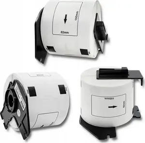 Label tape QOLTEC for Brother DK-11202, 62 mm × 100 mm, 300 labels, white with black print, roll with adapter
