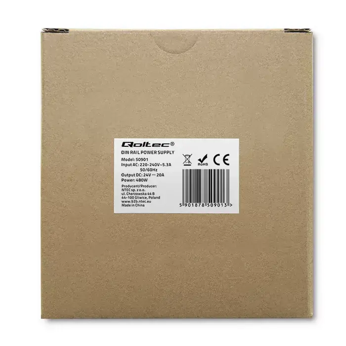 QOLTEC 50901 DIN-рея источник питания 24В 20А Photo 7