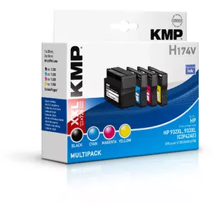 Комплект картриджей KMP H174 — пигментный черный 35 мл + циан, маджента, желтый — 4 цвета