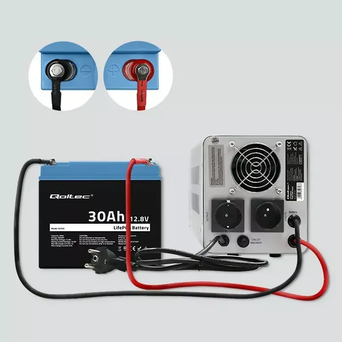 QOLTEC LiFePO4 akumulators 12.8V 30Ah ar BMS Photo 3