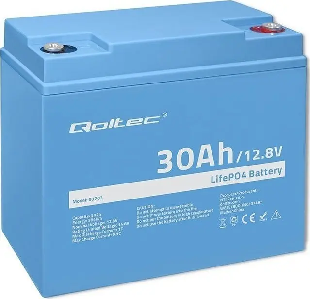 Аккумулятор QOLTEC LiFePO4 12.8В 30А·ч с BMS Photo 16