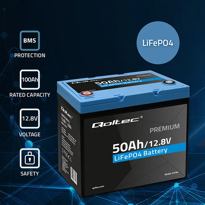 LiFePO4 battery QOLTEC 53704 12.8V 50Ah Photo 9