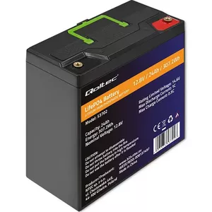 LiFePO4 battery QOLTEC 53702 12.8V 24Ah for backup and energy storage
