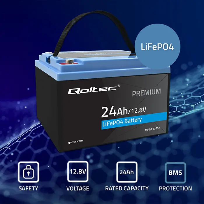 LiFePO4 akumulators QOLTEC 53702 12,8V 24Ah Photo 4
