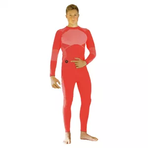 Heated full-body underwear Glovii GXRM male, long sleeve, size M, orange, nylon/elastane/polyester, 3 temp settings, rechargeable Li‑Ion battery
