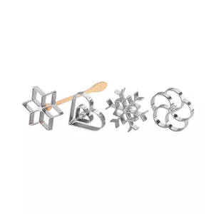 Rosette cookie cutter set Tescoma 630048 — 4 rosette makers Ø7 cm with removable heat‑resistant nylon handle (210 °C)