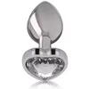 Анальная пробка INTENSE Aluminum Metal White Heart M Photo 3