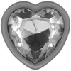 Анальная пробка INTENSE Aluminum Metal White Heart M Photo 4