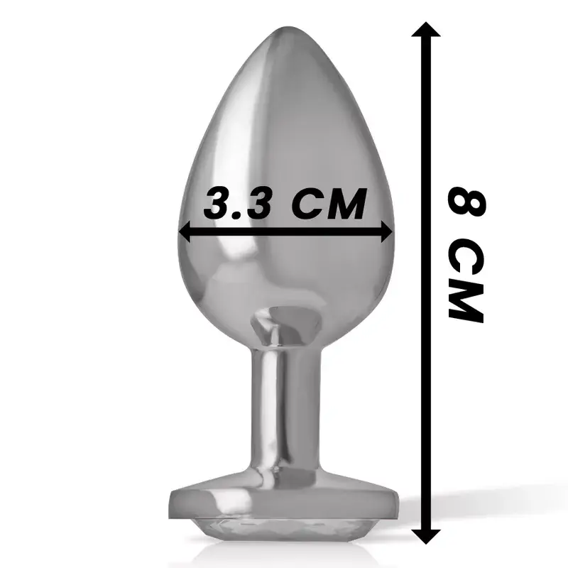 Анальная пробка INTENSE Aluminum Metal White Heart M Photo 5