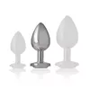Анальная пробка INTENSE Aluminum Metal White Heart M Photo 6
