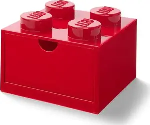 Desk Drawer LEGO Brick 4 red – LEGO model 40201730, small storage drawer for desk organization