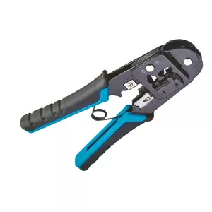 Crimping tool A-LAN NI024 for RJ-45 network connectors, steel body, black and blue plastic handles