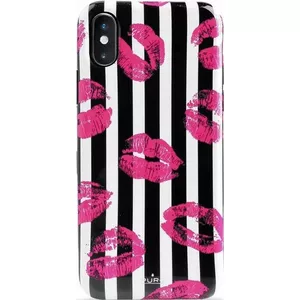 PURO protective phone case for iPhone Xs X — Glam Miami Stripes design, slim fit, port access