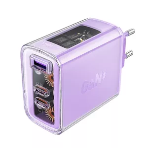Зарядное устройство Acefast A45 65W 3-порта (1x USB-A, 2x USB-C) фиолетовое