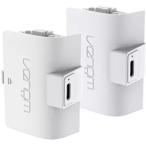 Akumulators VENOM VS2874 spēļu konsoles piederumam — 1100 mAh, 2 gab., balts, USB kabelis 3 m