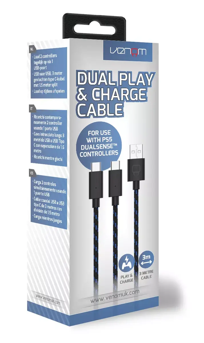 Venom Dual Play & Charge kabelis PlayStation 5 Photo 3