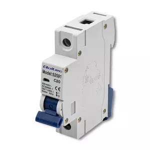 Miniature circuit breaker QOLTEC 52591, 1P, 20 A, C-characteristic, 17 mm