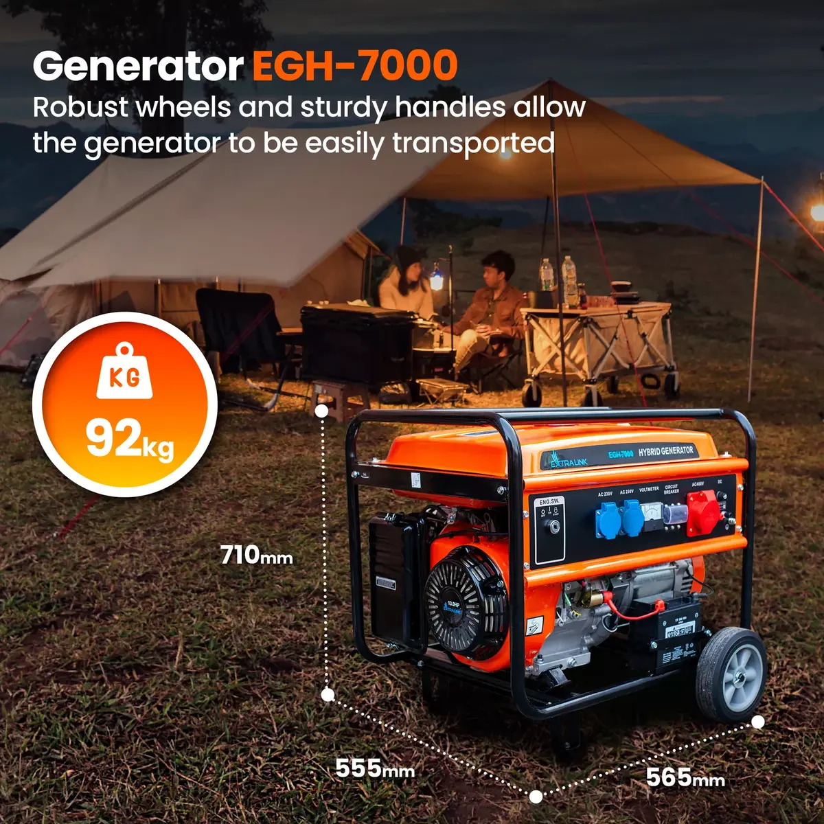 Jaudas ģenerators Extralink EGH-7000 hibrīds Photo 20
