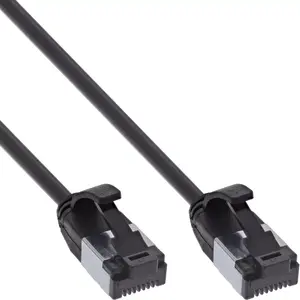 InLine Патч-кабель slim U/FTP Cat.8.1 TPE безгалогенный черный 0.3м