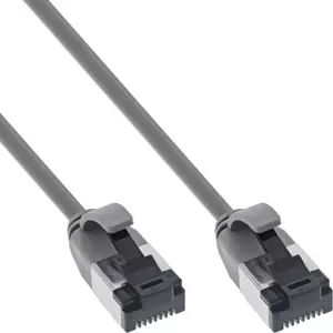 InLine Патч-кабель slim U/FTP Cat.8.1 TPE безгалогенный серый 0.5м