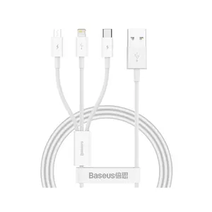 USB cable Baseus SUP0003529 — USB 3.2 Gen 1 (3.1 Gen 1), 1 m, USB-A to USB-C / Micro USB-A / Lightning, White