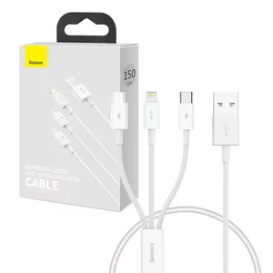 USB cable Baseus P10320105221-01, 3.5A, 0.5 m, white