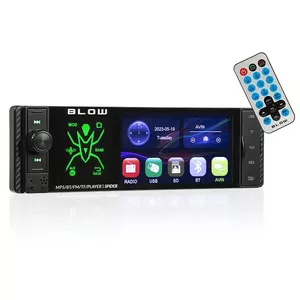 Car radio BLOW Spider 4CAL RDS RGB — single-DIN receiver with RDS and RGB display lighting