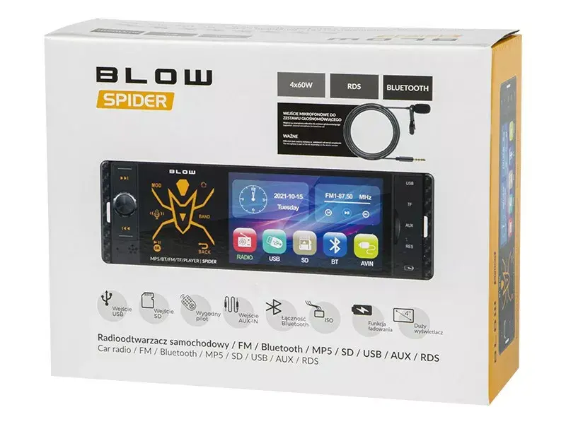 Auto radio BLOW Spider 4CAL RDS RGB Photo 5