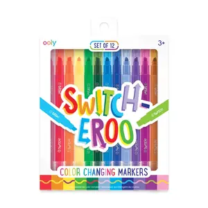 Marķieru komplekts Kolorowe Baloniki OOLY Switch-Eroo — 12 gab., šķēlveida gals, 12 dažādas krāsas