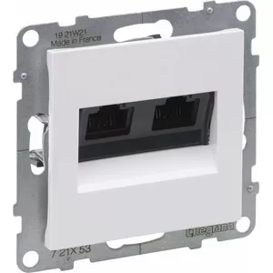Двойная компьютерная розетка Legrand SUNO RJ45 кат. 6 UTP белая