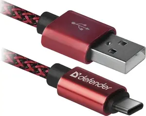 USB A uz USB‑C kabelis DEFENDER 1,0 m 2,1A sarkans