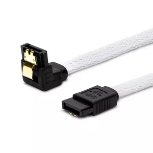 Savio GAK-07 Kabel SATA III 50cm, oplot biay, ktowy, zote zatrzaski SATA cable 0.5 m White