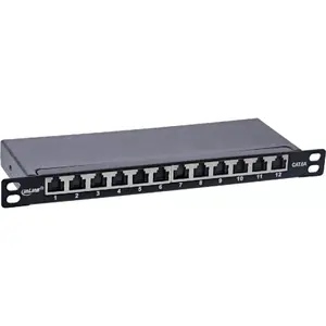 InLine 10" patch panel Cat.6A 0.5U 12-port black