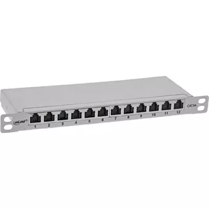 InLine 10" patch panel Cat.6A 0.5U 12-port grey