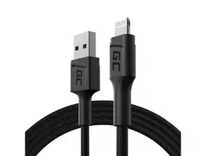 Кабель Lightning Green Cell KABGC21 1.2 м USB-A — Lightning, черный