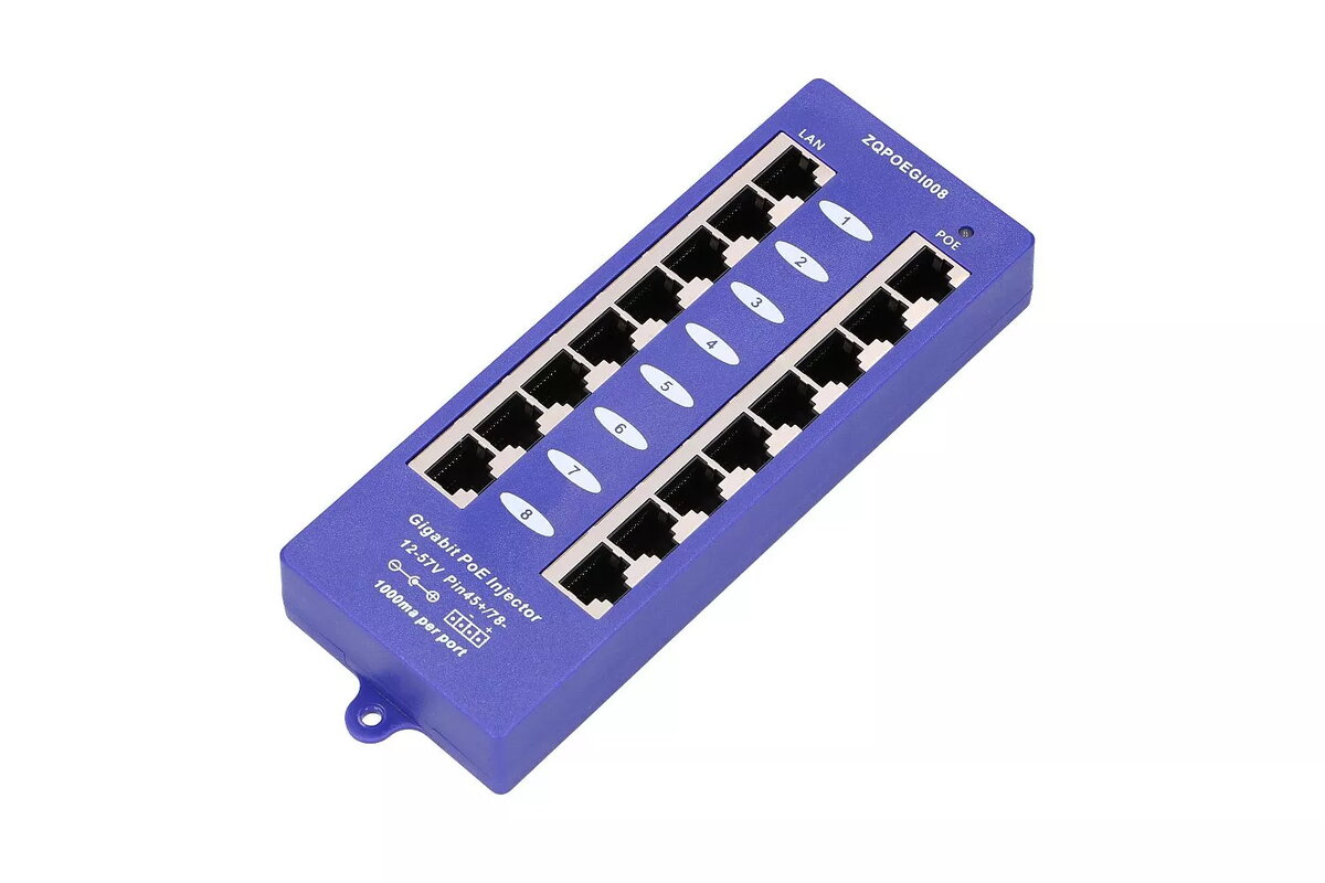 Extralink Gigabit PoE Injector 8 Port