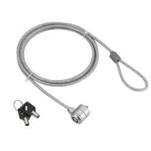 Kabeļu slēdzene Gembird LK-K-01 ar atslēgu, sudraba, 1,8 m kabelis, 4 mm diametrs, PVC un tērauds