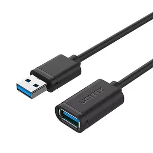 USB-удлинитель UNITEK Y-C457GBK — 1 м, USB A — USB A, USB 3.2 Gen 1 (5 Гбит/с), позолоченные контакты, чёрный