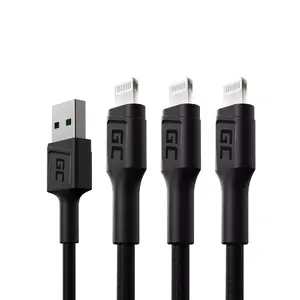 Lightning Cable Green Cell KABGCSET06 2m Black 2.4A