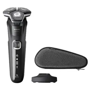 Электрическая бритва Philips Series 5000 S5898/35 для сухого и влажного бритья с лезвиями SteelPrecision, триммером и аккумулятором, черная