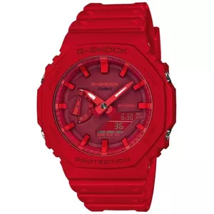 Наручные часы CASIO GA-2100-4AER — унисекс, корпус углерод/резина, 45,4×11,8×48,5 мм, красные