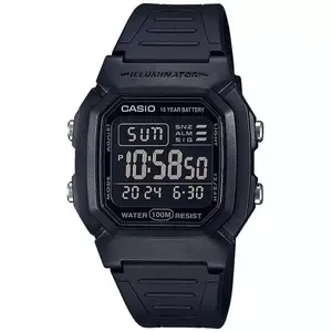 Rokas pulkstenis Casio W-800H-1BVES Vīriešu Kvarca Melns Sveķi 10 Gadu Akumulatora Dzīve