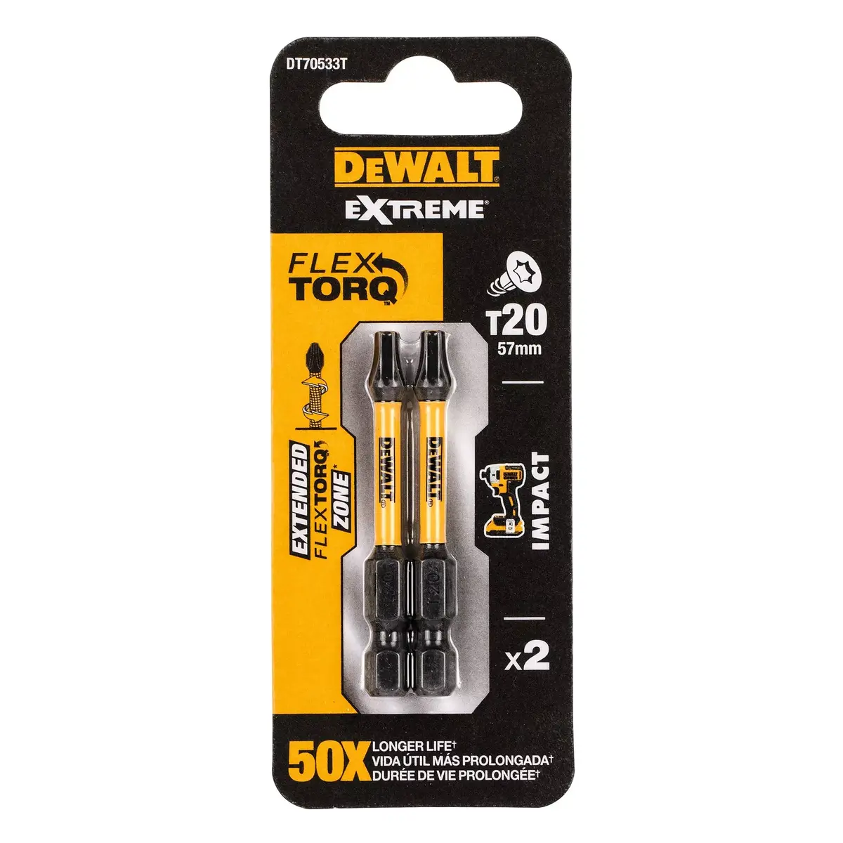 DeWalt screwdriver bit DT70533T 57 mm, 2 pcs Photo 3