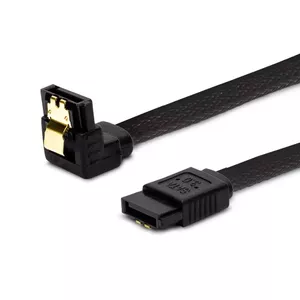 Savio GAK-08 Kabel SATA III 50cm, oplot czarny, ktowy, zote zatrzaski SATA cable 0.5 m SATA 7-pin Black