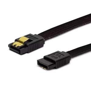 Savio GAK-02 Kabel SATA III 30cm, oplot czarny, prosty, zote zatrzaski кабель SATA 0,3 m Черный