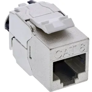 InLine Keystone RJ45 jack slim SNAP-In Cat.8.1 integrated cable tie