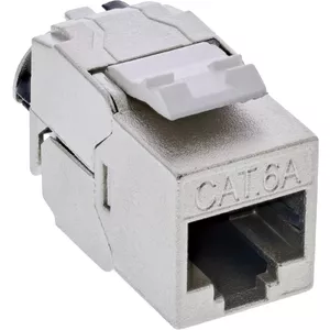 InLine Keystone RJ45 jack slim SNAP-In Cat.6A integrated cable tie